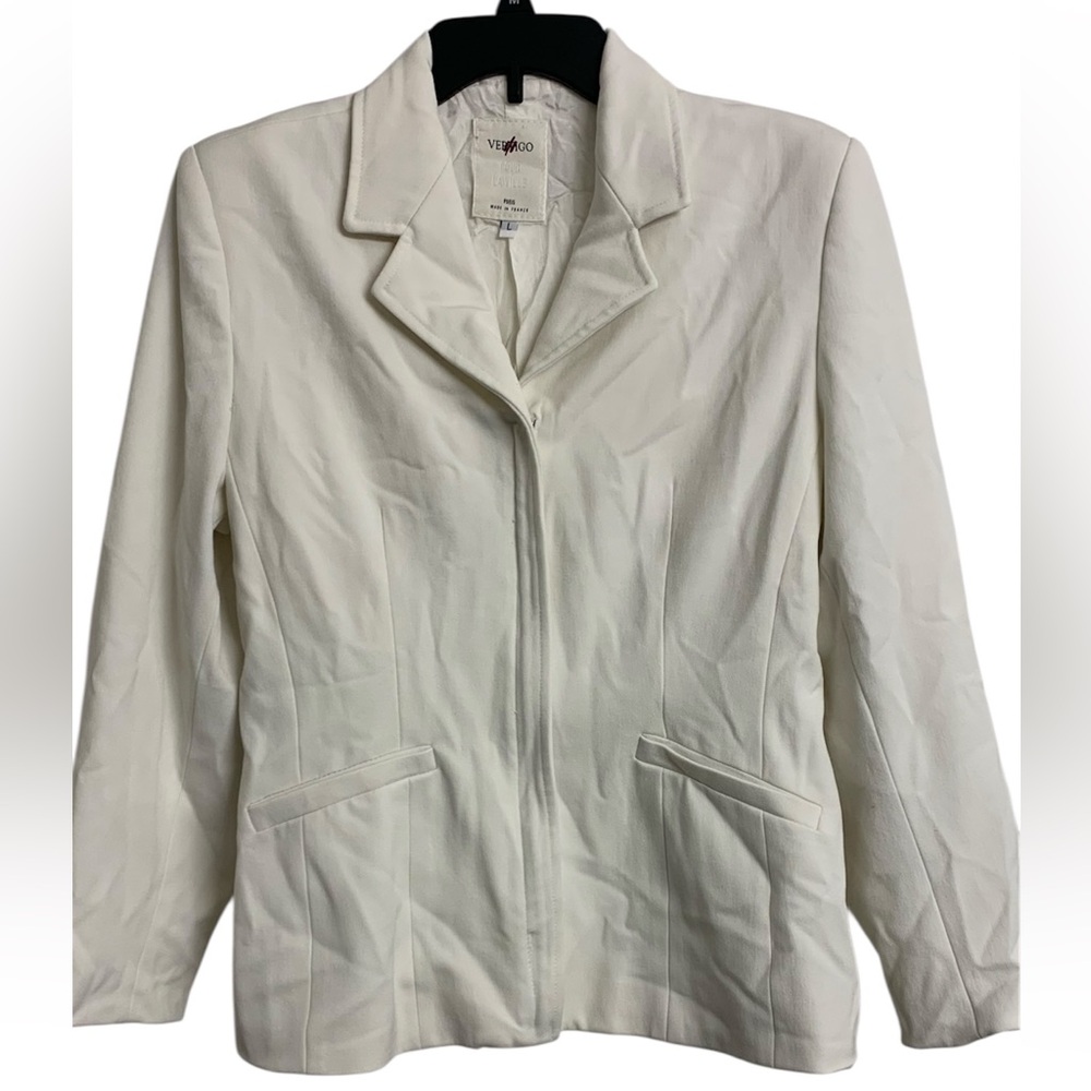 Vertigo‎ Paris L White Cropped Feminine Blazer Jacket